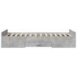 vidaXL Cadre de lit et tiroirs gris béton 90x190 cm bois d'ingénierie