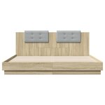 vidaXL Cadre de lit avec LED sans matelas chêne sonoma 180x200 cm