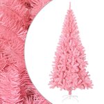 vidaXL Sapin de Noël artificiel avec support rose 210 cm PVC