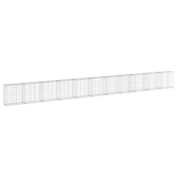 vidaXL Panier gabion avec couvercle 1100x50x100 cm fer galvanisé