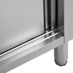 vidaXL Table de travail avec portes coulissantes 120x50x(95-97)cm Inox