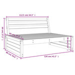 vidaXL Canapé central de jardin gris 120x80 cm bois de pin massif