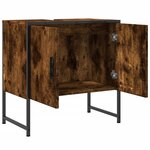 vidaXL Armoire lavabo de salle de bain chêne fumé 60x33x60 cm