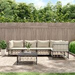 vidaXL Salon de jardin 6 Pièces avec coussins anthracite résine tressée