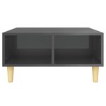 vidaXL Table basse gris brillant 60x60x30 cm bois d'ingénierie