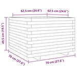 vidaXL Jardinière blanc 70x70x49 5 cm bois de pin massif