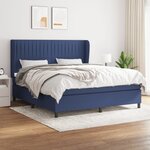 vidaXL Sommier à lattes de lit avec matelas Bleu 160x200 cm Tissu