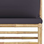 vidaXL Canapé de milieu de jardin avec coussins gris foncé Bambou
