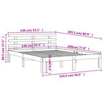 vidaXL Cadre de lit sans matelas cire marron 140x200cm bois pin massif