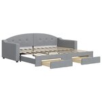 vidaXL Lit de jour avec gigogne et tiroirs sans matelas 90x200 cm