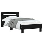 vidaXL Cadre de lit sans matelas avec lumières LED noir 90x200 cm