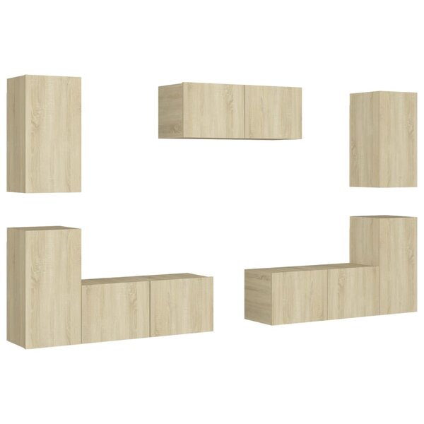 vidaXL Ensemble de meubles TV 7 Pièces Chêne sonoma Bois d'ingénierie