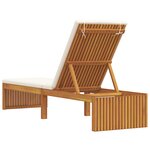 vidaXL Chaise longue avec coussin 200x55x30 cm en bois d'acacia