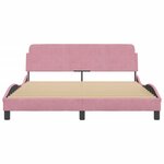 vidaXL Cadre de lit et tête de lit sans matelas rose 160x200cm velours