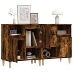 vidaXL Buffets 2 Pièces chêne fumé 60x35x70 cm bois d'ingénierie