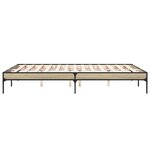 vidaXL Cadre de lit chêne sonoma 160x200 cm bois d'ingénierie et métal