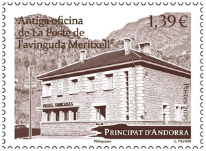 Timbre Andorre - Antiga oficina de La Poste de l'avinguda Meritxell
