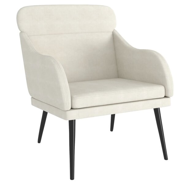 vidaXL Fauteuil Crème 63x76x80 cm Velours