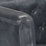vidaXL Chaise cabriolet gris cuir véritable