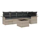 vidaXL Ensemble de canapé de jardin 6 pièces avec coussins gris poly rattan