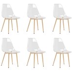 vidaXL Chaises à manger lot de 6 Transparent PET