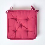 Galette de chaise coussin rehausseur en coton Rouge  40 x 40 x 10 cm - HOMESCAPES