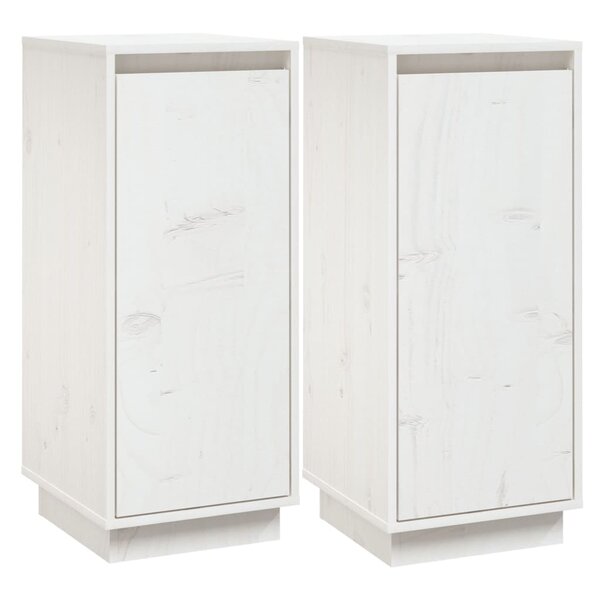 vidaXL Buffets 2 Pièces Blanc 31 5x34x75 cm Bois massif de pin