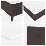 vidaXL Lit à ressorts avec matelas marron foncé en tissu
