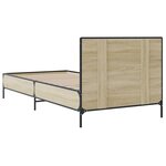 vidaXL Cadre de lit chêne sonoma 75x190 cm bois d'ingénierie et métal
