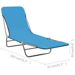 vidaXL Chaises longues pliables lot de 2 Acier et tissu Bleu
