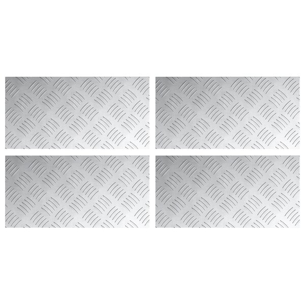 vidaXL Plaques en Aluminium à Motifs en Damier 4 Pièces Antidérapantes 40x20 cm