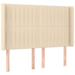 vidaXL Sommier à lattes de lit matelas et LED Crème 140x200 cm Tissu