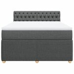 vidaXL Sommier à lattes de lit avec matelas Gris foncé 140x190cm Tissu