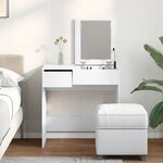 vidaXL Coiffeuse avec miroir blanc 73x46 5x120 cm