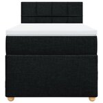 vidaXL Sommier à lattes de lit et matelas Noir 80x200 cm Tissu