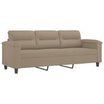 vidaXL Ensemble de canapés 2 Pièces avec coussins Taupe Tissu microfibre