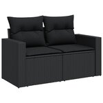 vidaXL Salon de jardin 10 Pièces avec coussins noir résine tressée