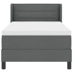 Lit à Ressorts vidaXL avec Matelas Gris Foncé 90x190 cm Tissu