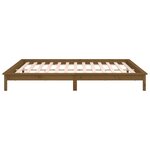 vidaXL Cadre de lit à LED marron miel 200x200 cm bois massif