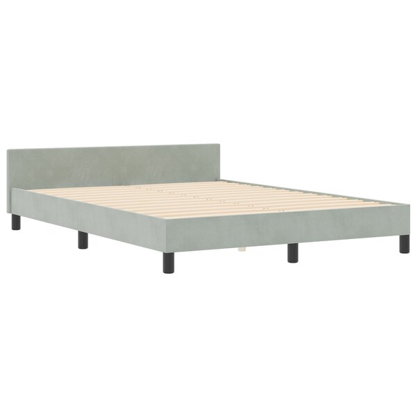 Lit vidaXL Gris clair 140x200 cm Velours