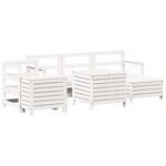 vidaXL Salon de jardin 7 Pièces blanc bois de pin massif