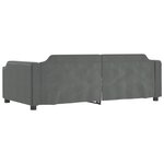 vidaXL Lit de jour avec gigogne et tiroirs gris foncé 90x190 cm tissu