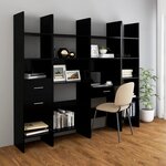 vidaXL Bibliothèque Noir 40x35x180 cm Bois d’ingénierie