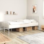 vidaXL Cadre de lit métal avec tête de lit/pied de lit blanc 150x200cm