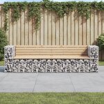 vidaXL Banc de jardin design gabion 244x71x65 5 cm bois massif de pin