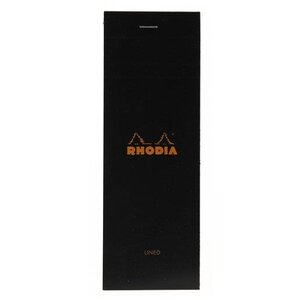 Bloc BLACK N°8 7,4x21 cm 80F agrafées 80g ligné RHODIA