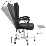 Chaise fauteuil siège pivotante de inclinable de bureau informatique étude similicuir noir 02_0024266