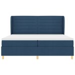 Lit à ressort vidaXL avec matelas bleu 200x200 cm en tissu