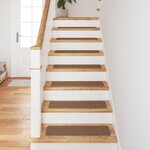 Tapis d'escalier vidaXL avec dos en latex Jaune 20x75 cm
