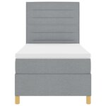 vidaXL Lit box spring avec matelas gris clair simple en tissu